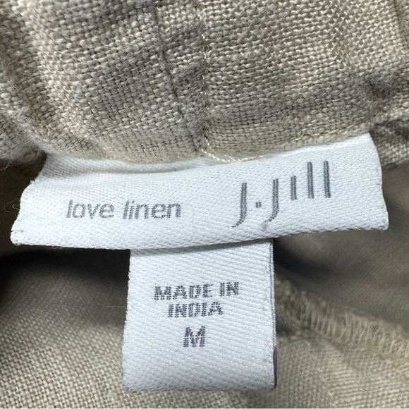 J.Jill Love Linen 100% Linen Cream Drawstring Wide Leg Casual Pants Size Medium - Picture 15 of 16
